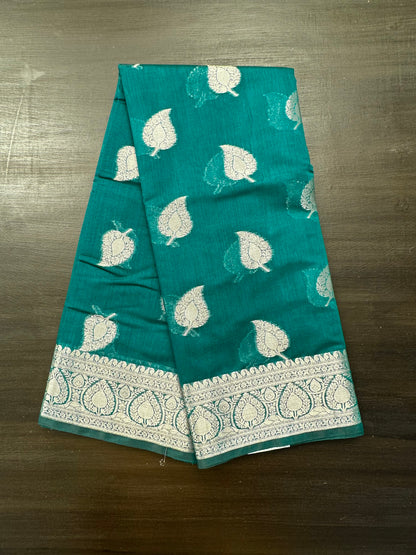 Rama Green Chanderi Cotton Saree
