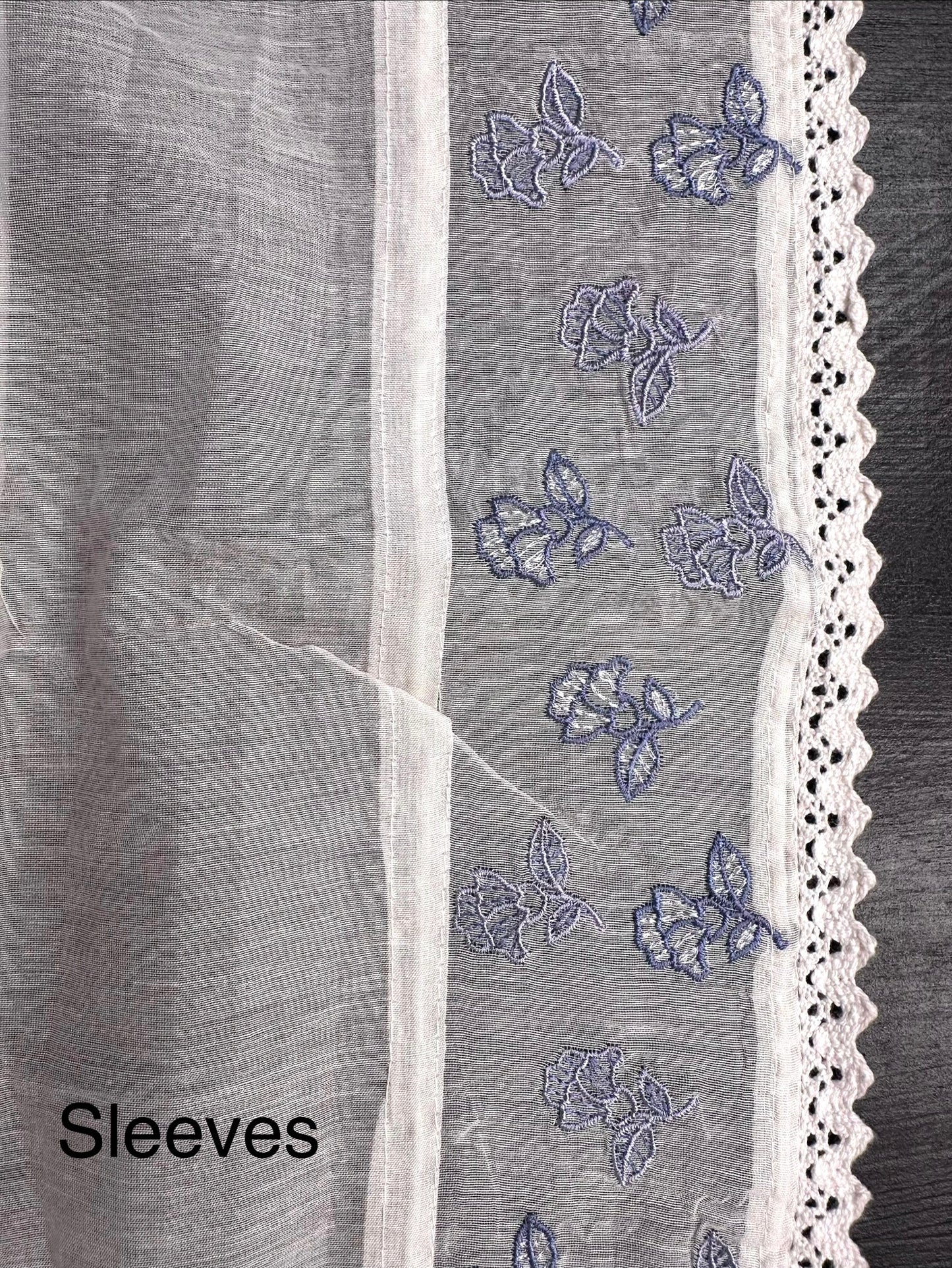Off White-Blue Chanderi Suit