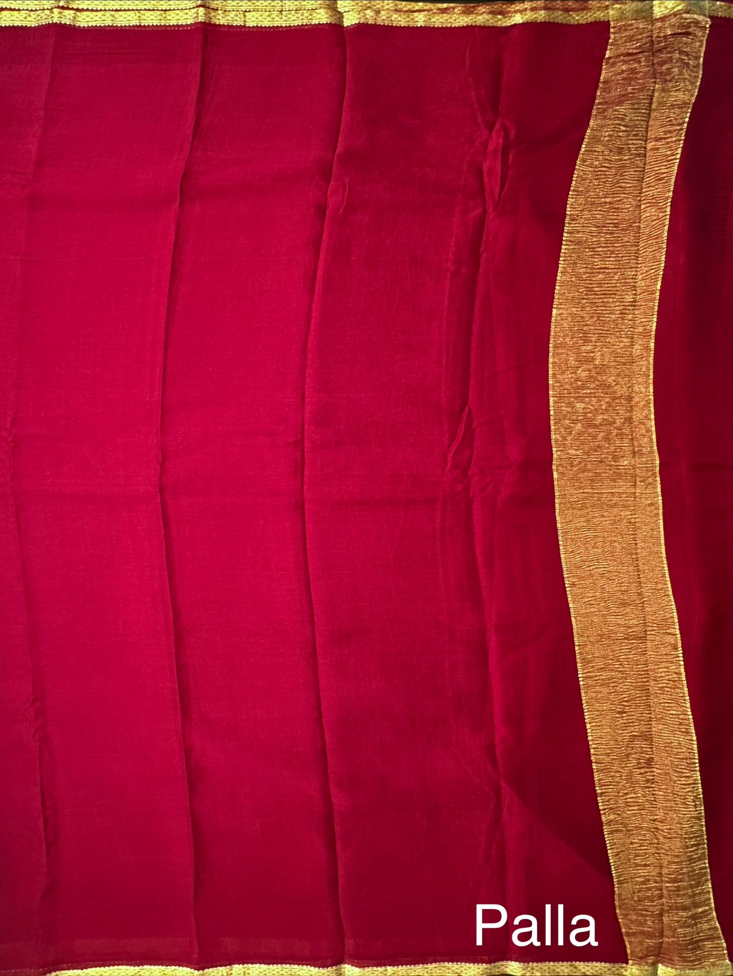 Wine Pure Chiffon Saree
