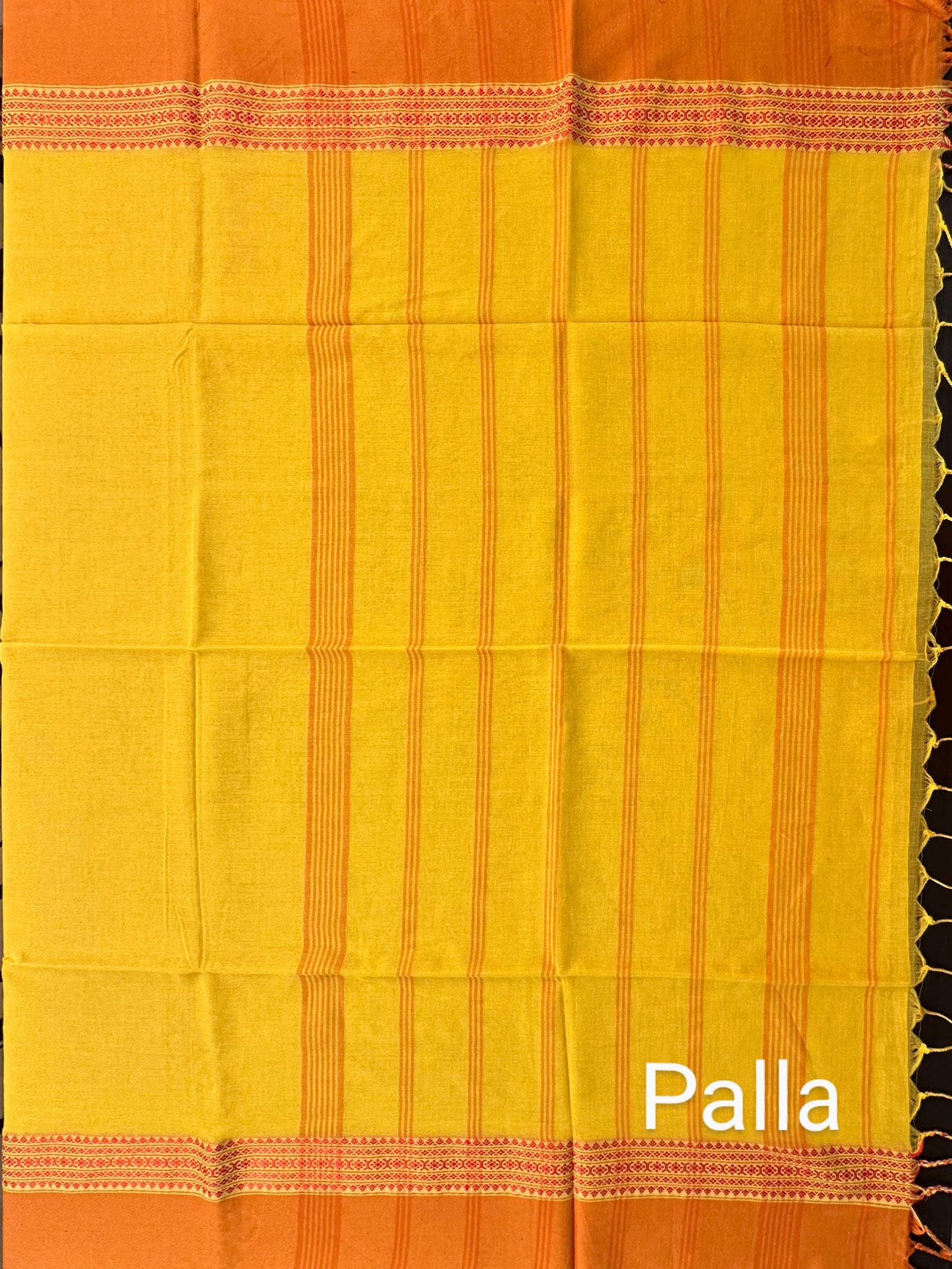 Yellow -Mustard Tripura Cotton Saree