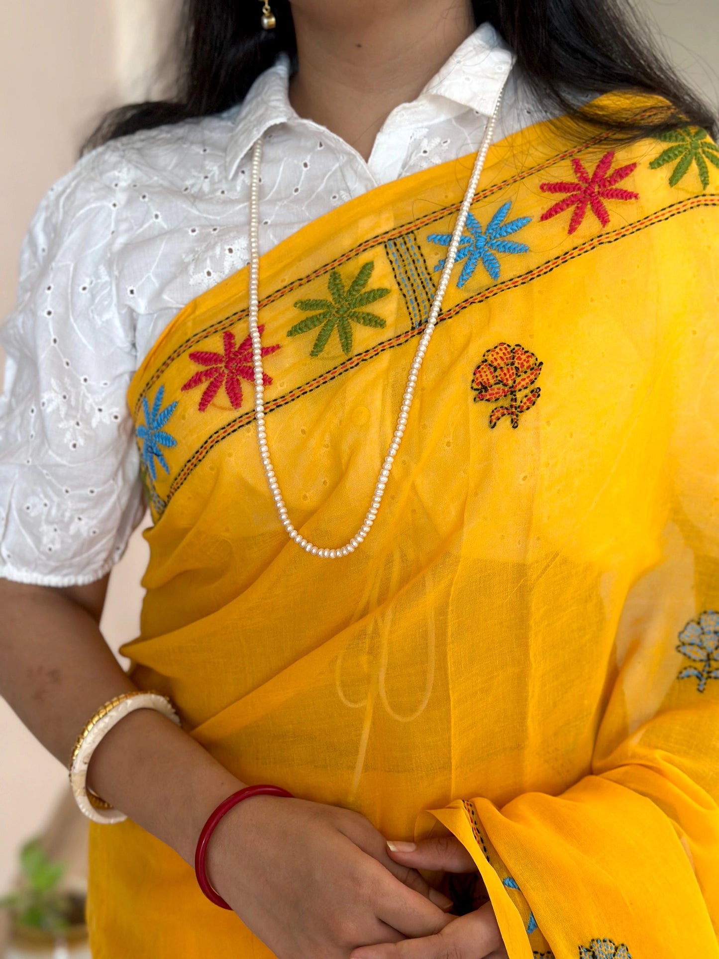 Kaantha Embroidery Cotton Saree