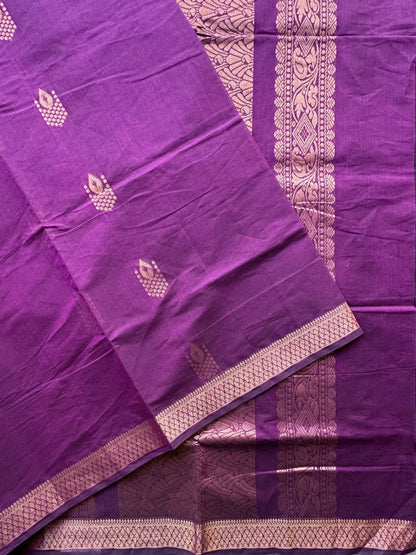 Purple Kovai Pure Cotton Saree