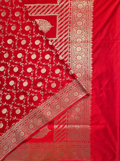 Red Banarasi Jaal Artificial Silk Saree