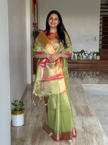Green Nimrit Tissue Saree