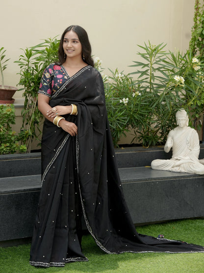 Crepe Saree with Designer Blouse