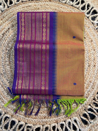 Mehndi Green Narayanpet Cotton Saree