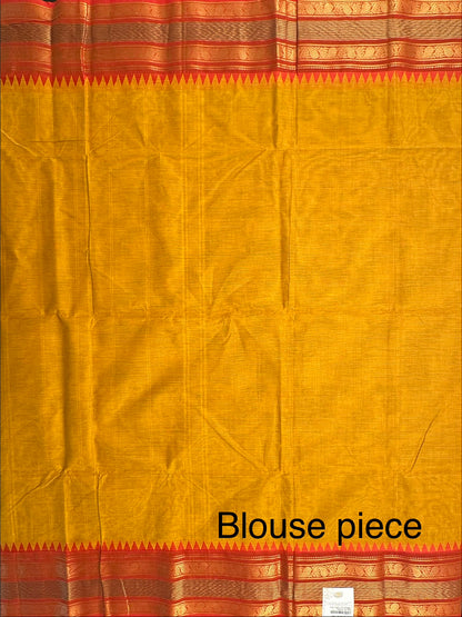 Mustard Narayanpet Cotton Saree
