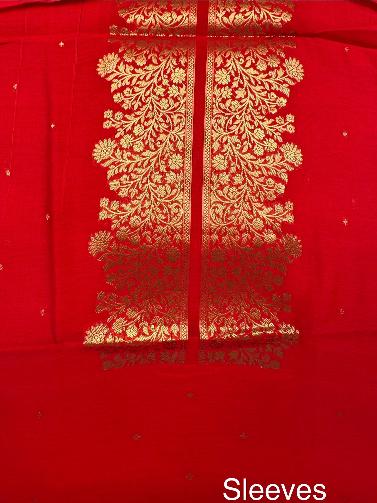 Coral Red Handloom Chanderi Suit