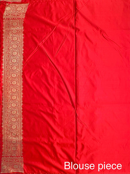 Red Banarasi Jaal Artificial Silk Saree