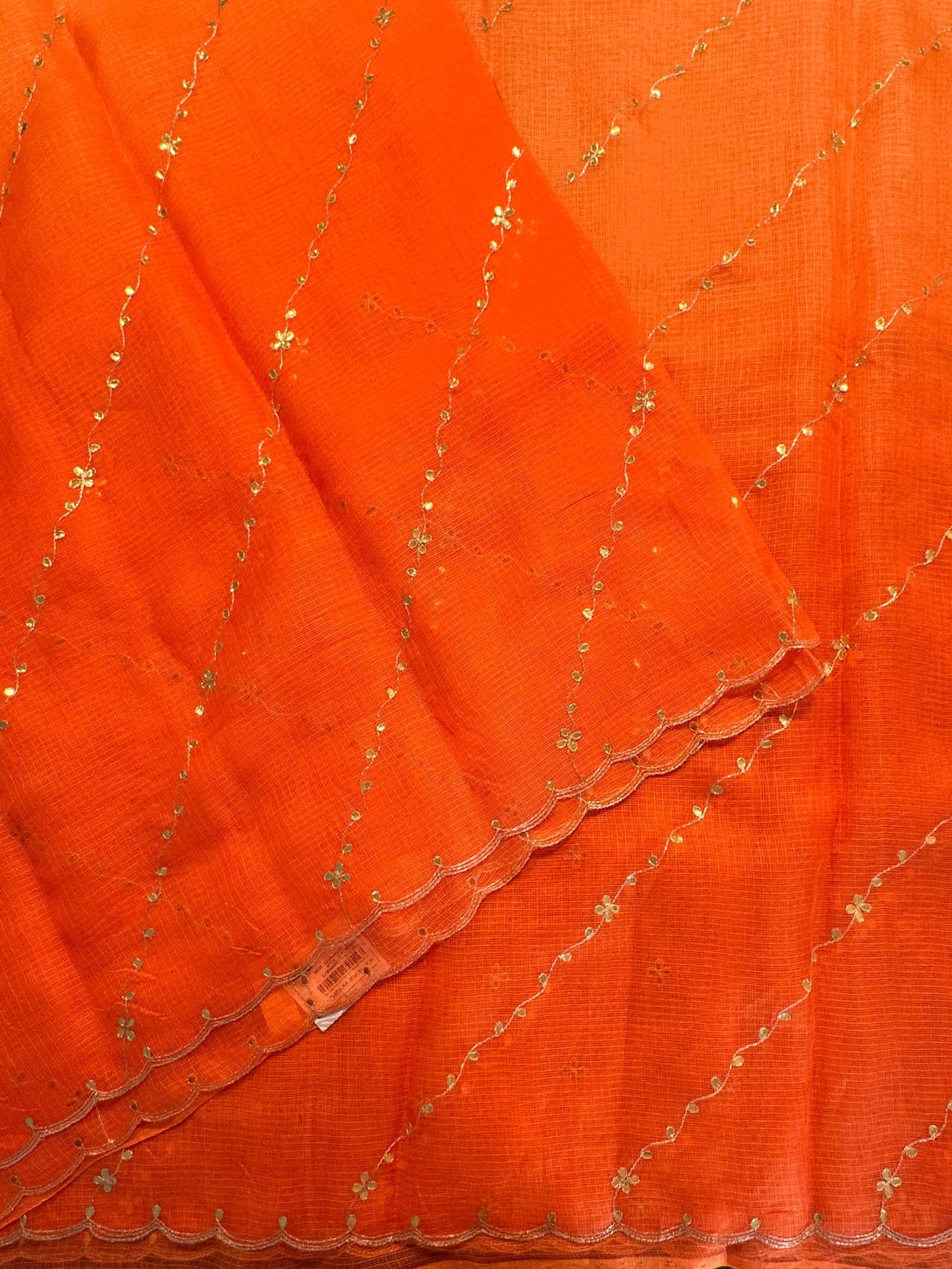 Kota Doria Pure Silk Saree With Gota Patti Work