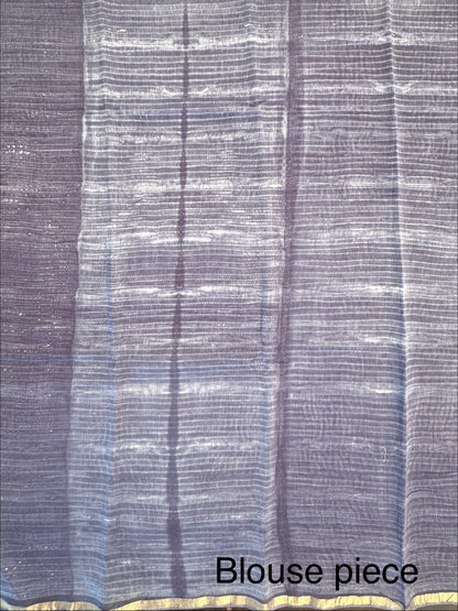 Navy Blue Chanderi Saree