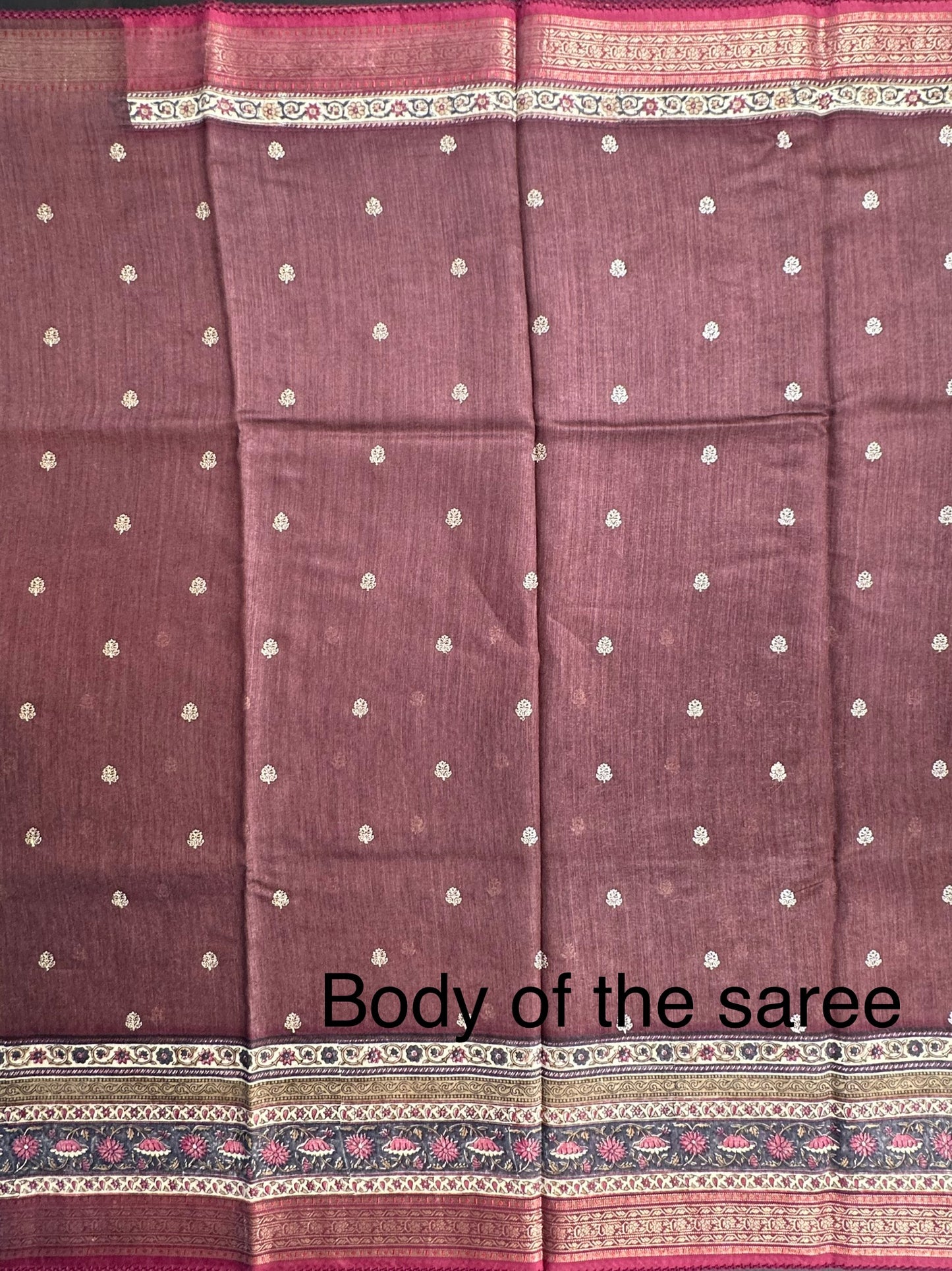 Dark Brown Muga Silk Saree