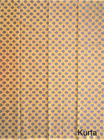 Mustard Jacquard 3-piece Unstitched Cotton Suit