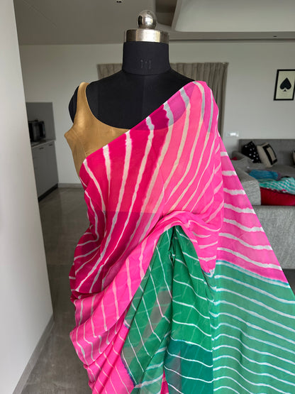 Leheriya Georgette Saree