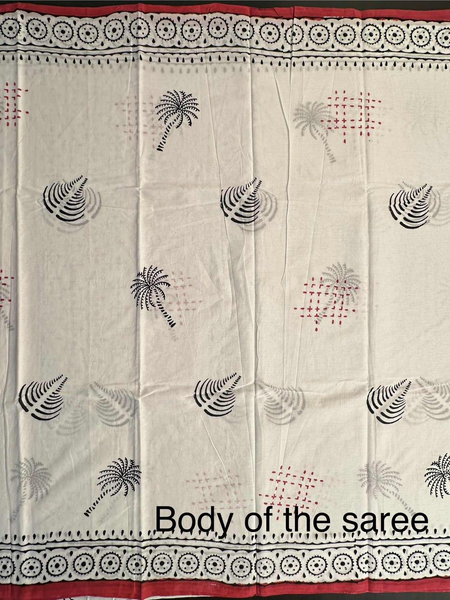 White Pure Cotton Saree