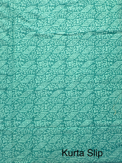 Sea Green 4-Piece Kota Doria Cotton Unstitched Suit