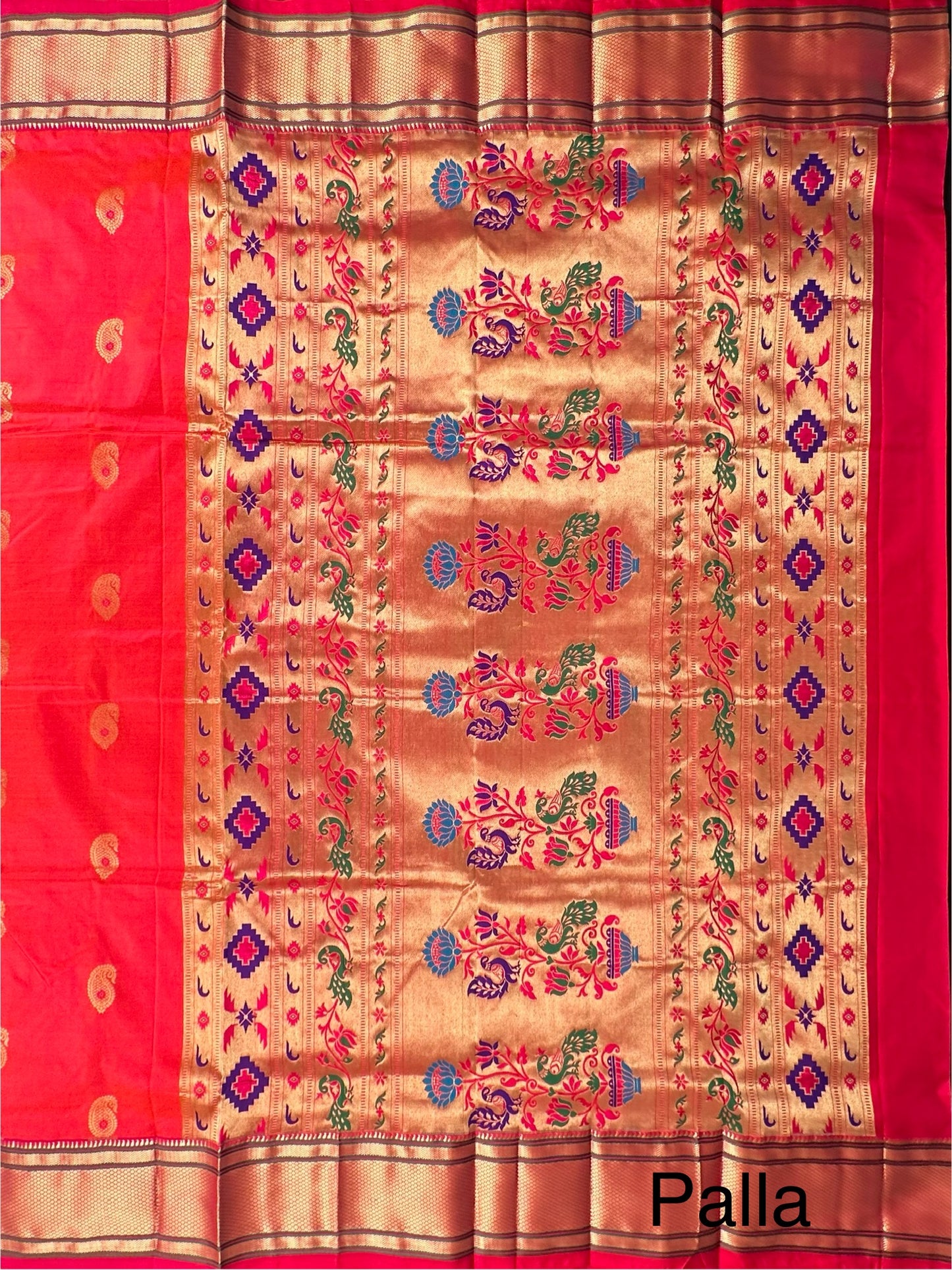 Coral-Rani Paithini Silk Saree