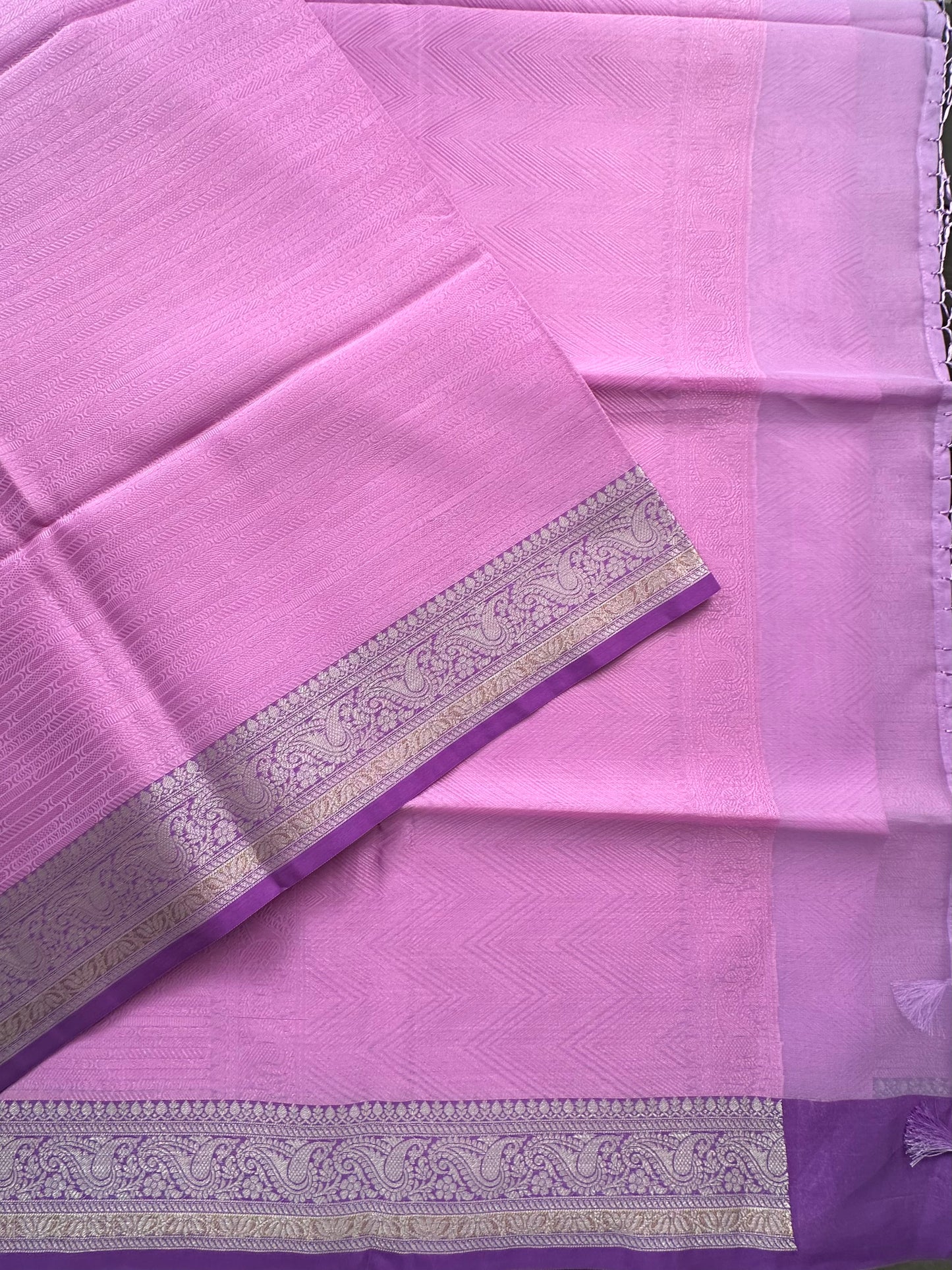 Lavender Fancy Tissue Saree