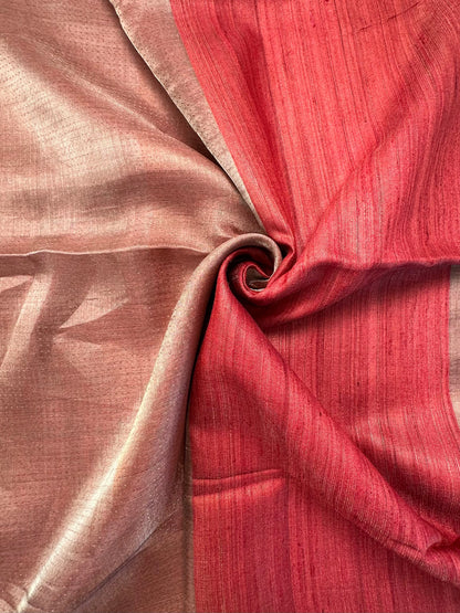 Coral Emboss Pure Tissue Silk Saree