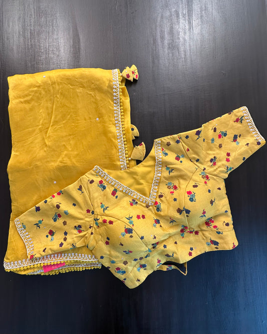 Crepe Saree with Designer Blouse