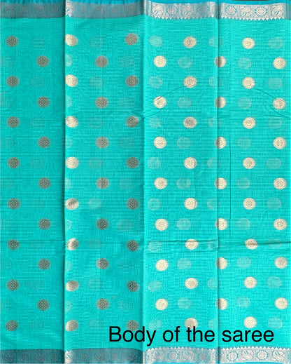 Sea Green Blended Cotton Saree