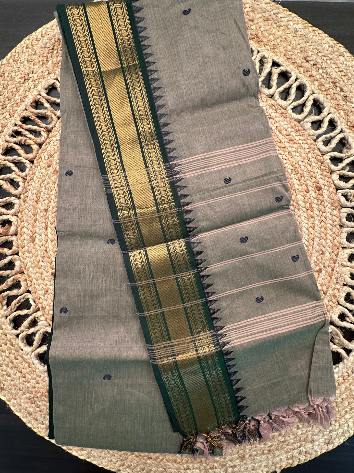 Green Narayanpet Cotton Saree