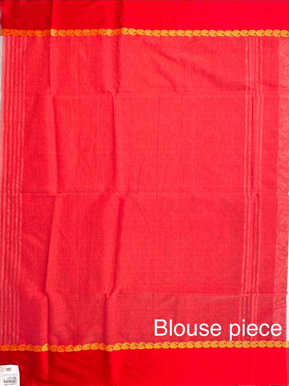 Off White-Red Doodh Aalta Cotton Saree