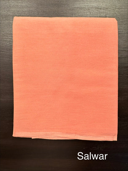Peach Fancy Cotton 3-Piece Suit