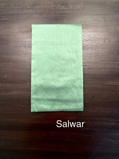 Green Jacquard 3-piece Unstitched Cotton Suit