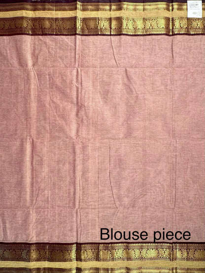 Brown Narayanpet Cotton Saree