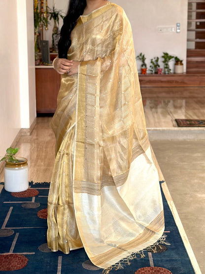Emboss Tissue Silk Saree