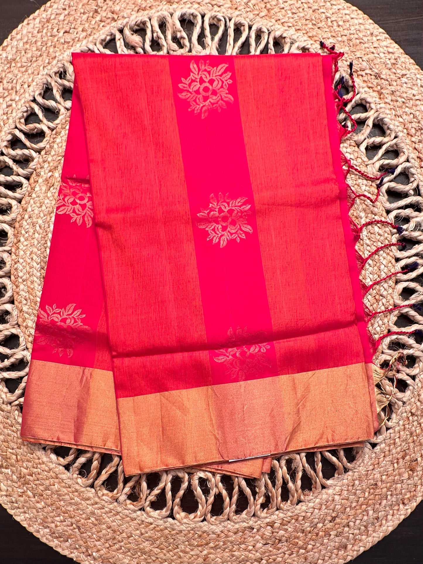 Coral-Rani Tiruchirapalli Pure Soft Silk Saree