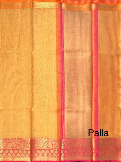 Yellow Kirat Tissue Saree