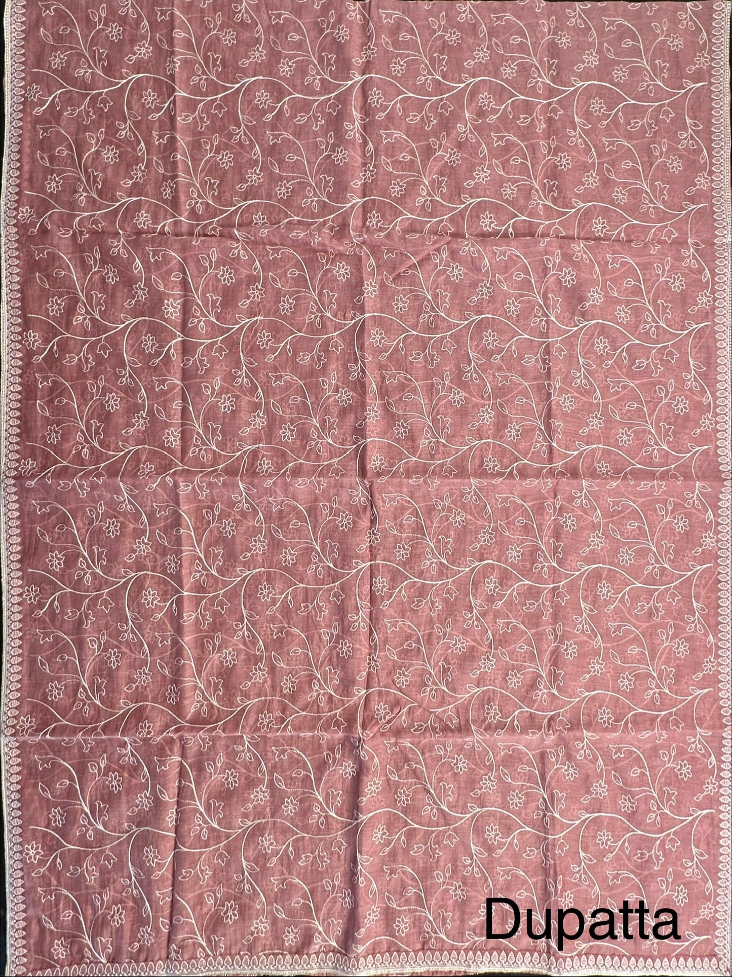 Pink Embroidery Chanderi Suit