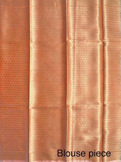 Orange Arvita Kota Doria Fancy Cotton Saree