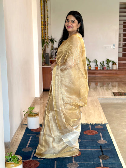 Emboss Tissue Silk Saree