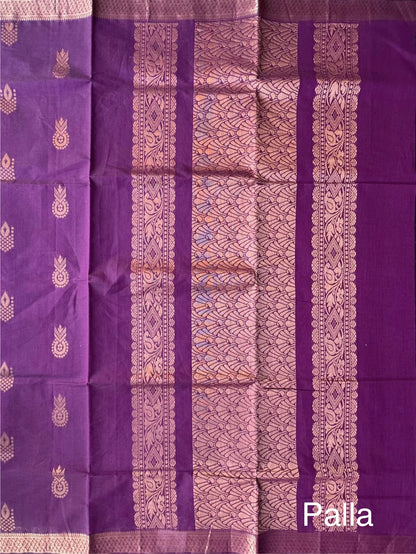 Purple Kovai Pure Cotton Saree