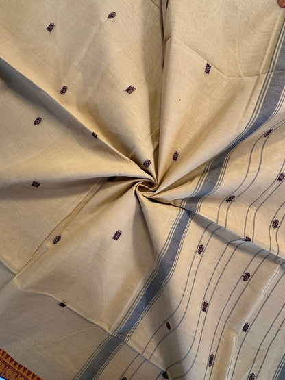 Beige Narayanpet Cotton Saree