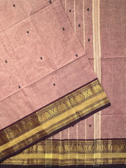 Brown Narayanpet Cotton Saree