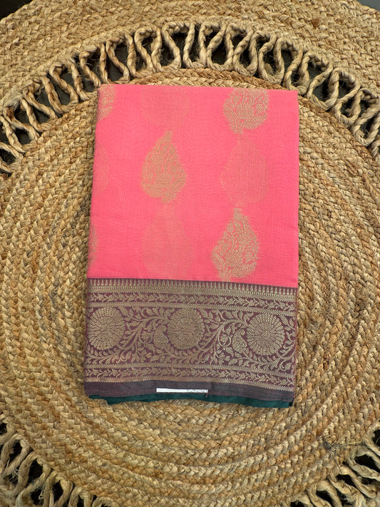 Pink  Chanderi Saree