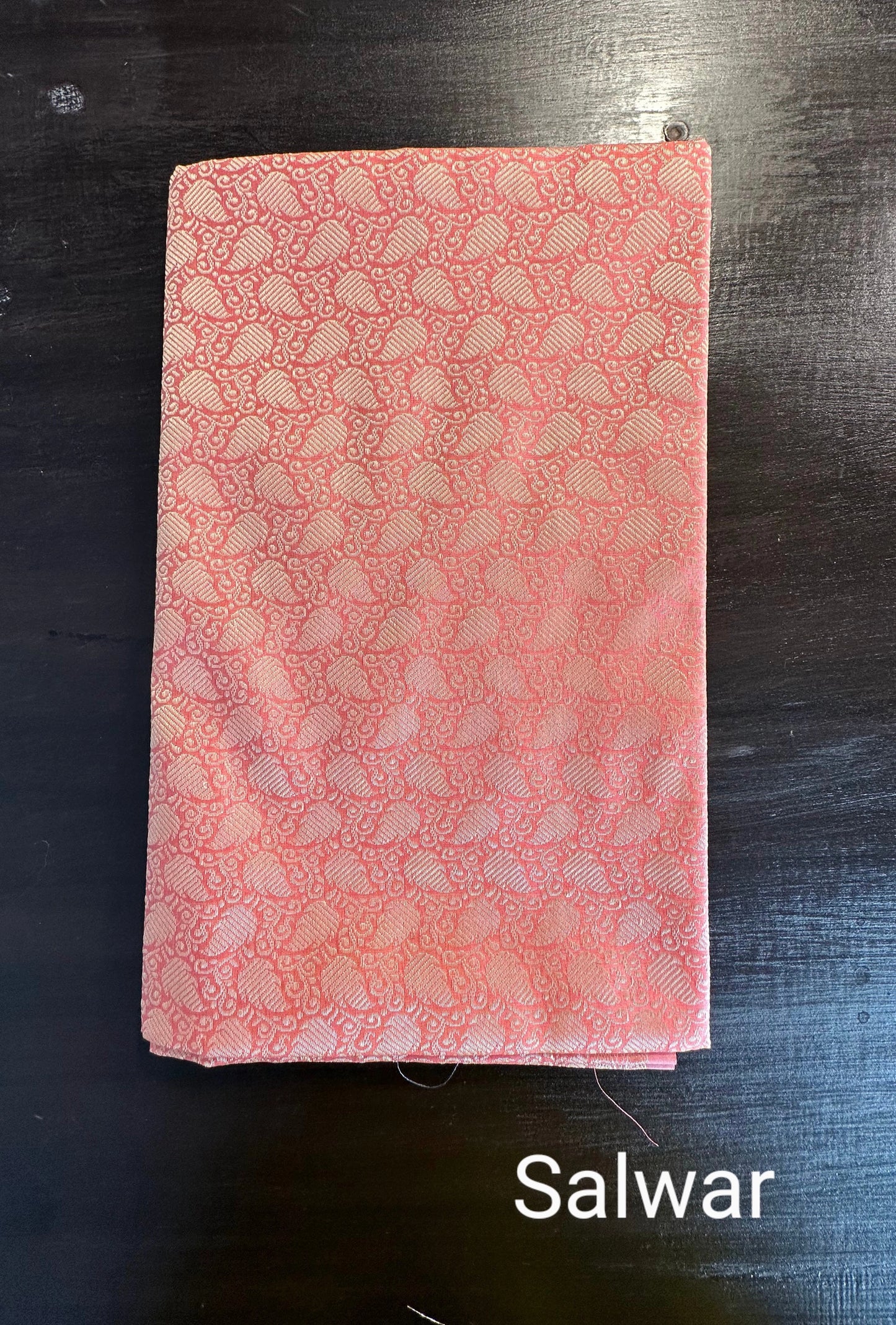 Peach Kota Doria Cotton 3-Piece Suit
