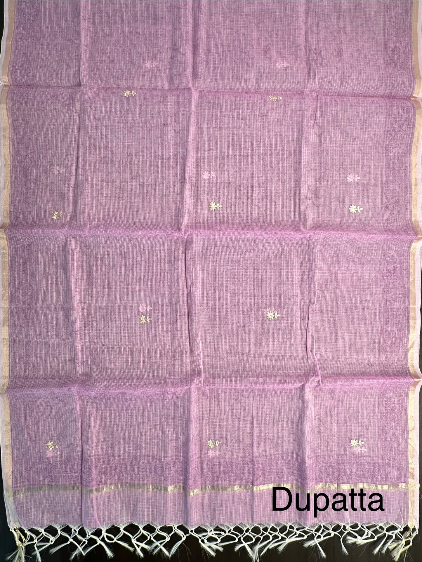Mauve 4-Piece Kota Doria Cotton Unstitched Suit