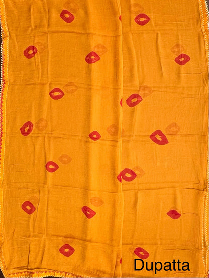Mustard Jaipuri Pure Cotton Suit
