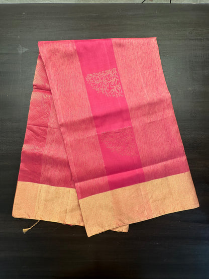 Pink Tiruchirapalli Pure Soft Silk Saree