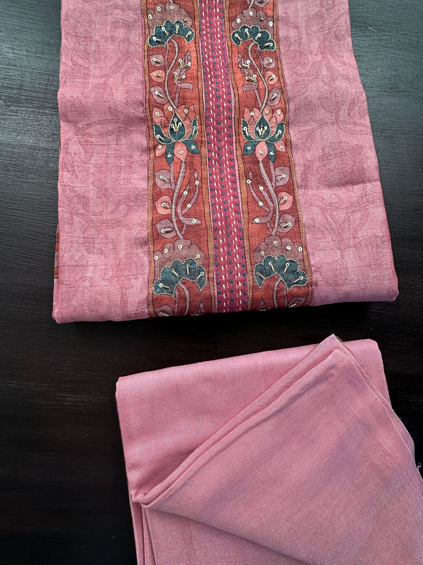 Pink Fancy Cotton 3-Piece Suit