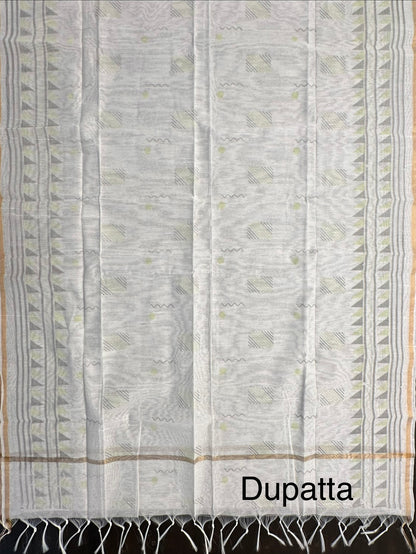 Pista Green South Cotton 3-Piece Suit