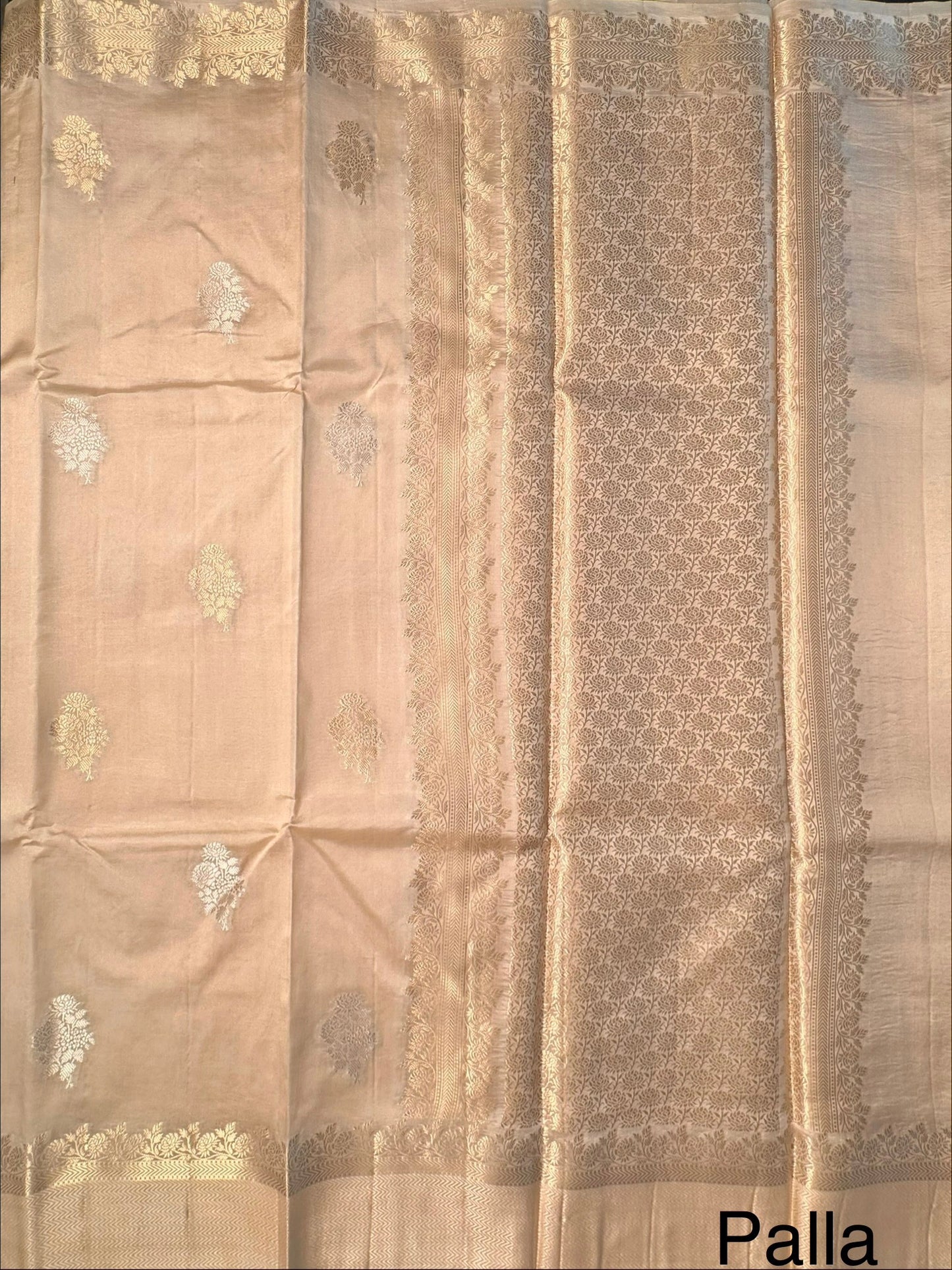 Light Beige Vishakha Pure Silk Saree