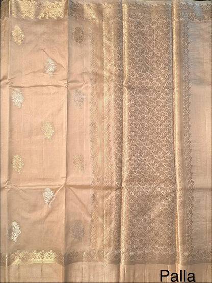 Light Beige Vishakha Pure Silk Saree