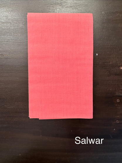 Peach-Pink Striped South Cotton 3-Piece Suit