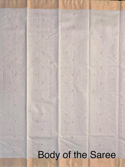 Off White Pure Chanderi Saree